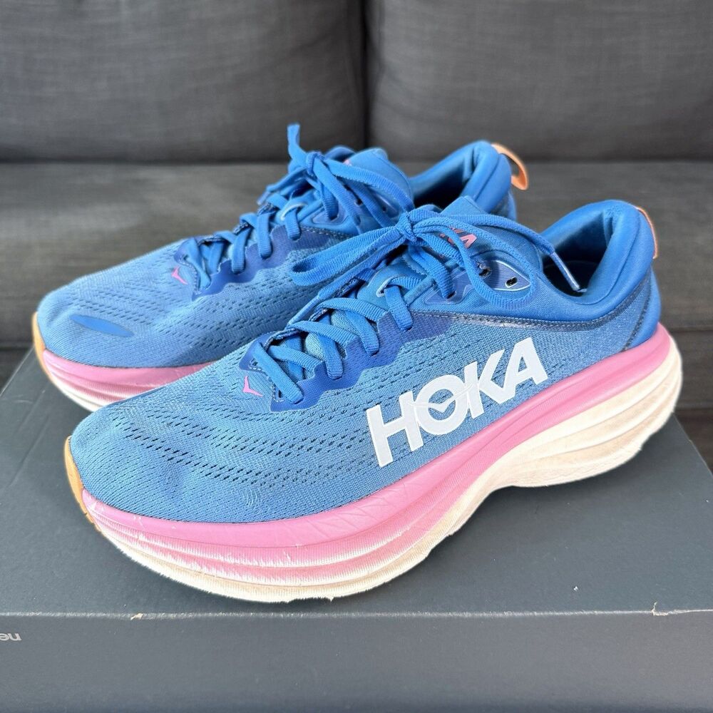 Hoka One One Bondi 8 Coastal Sky Blue Running Shoes Women's Size 10